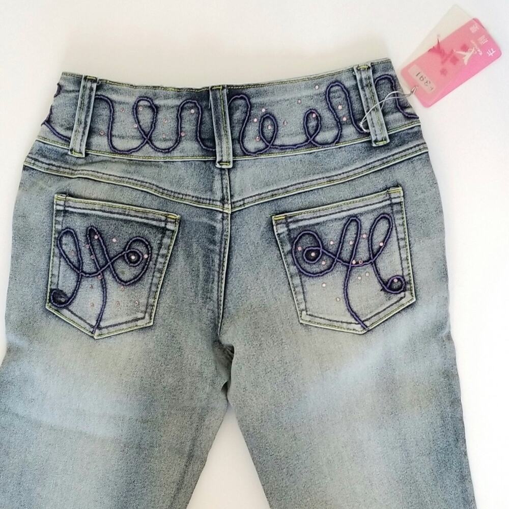 NWT Kalilai Embellished Stitching Jeans Bootcut Size 28